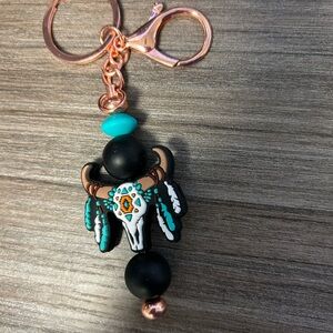 Bohemian Black and Turquoise Keychain